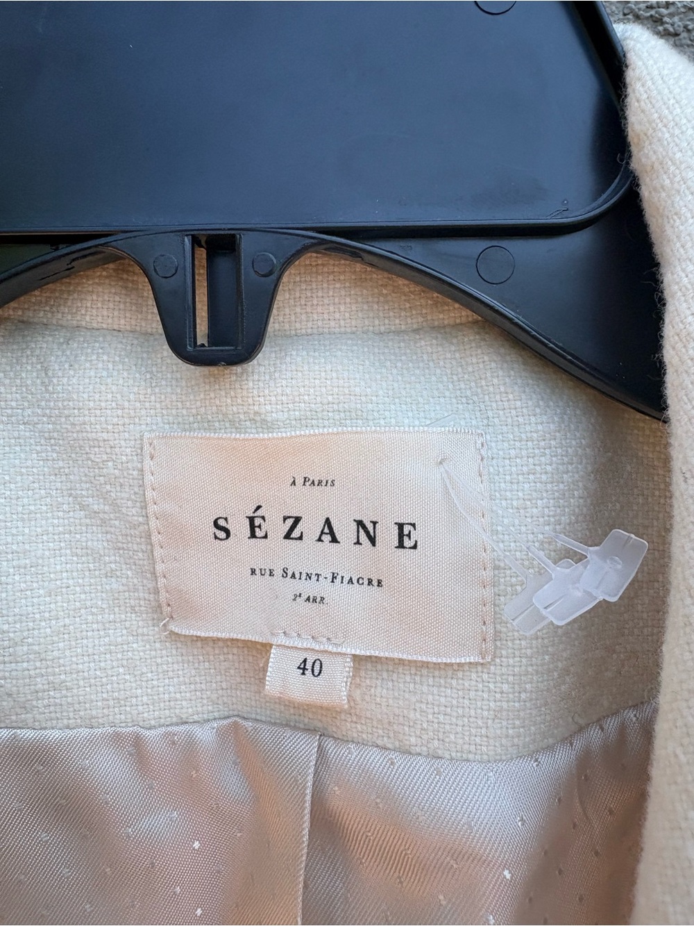 Sezane Michele Jacket Blazer Ecru Size 40 US 8 - Picture 6 of 12